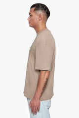 HEAVY OVERSIZE LOGO PUFFER PRINT T-SHIRT WEATHERED TEAK