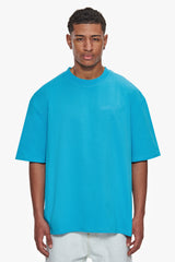HEAVY OVERISZE HD PRINT T-SHIRT RIVER BLUE