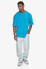 HEAVY OVERISZE HD PRINT T-SHIRT RIVER BLUE