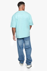 HEAVY OVERSIZE HD PRINT T-SHIRT TURQUOISE