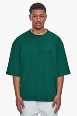 HEAVY OVERSIZE SILK EMBO T-SHIRT GREEN