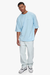 HEAVY OVERSIZE SILK EMBO T-SHIRT BABY BLUE