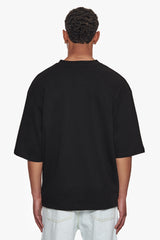 HEAVY OVERSIZE SILK EMBO T-SHIRT BLACK