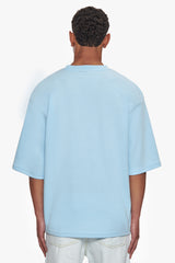 HEAVY OVERSIZE SILK EMBO T-SHIRT BABY BLUE