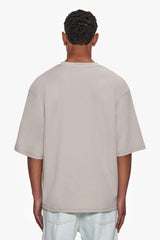 HEAVY OVERSIZE SILK EMBO T-SHIRT MOON BEAM