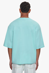 HEAVY OVERSIZE SILK EMBO T-SHIRT TURQUOISE