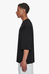 HEAVY OVERSIZE SILK EMBO T-SHIRT BLACK
