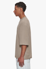 HEAVY OVERSIZE SILK EMBO T-SHIRT SIMPLY TAUPE