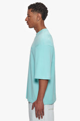 HEAVY OVERSIZE SILK EMBO T-SHIRT TURQUOISE