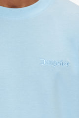HEAVY OVERSIZE SILK EMBO T-SHIRT BABY BLUE
