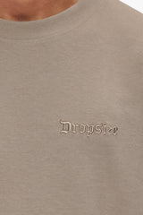 HEAVY OVERSIZE SILK EMBO T-SHIRT SIMPLY TAUPE