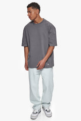 HEAVY OVERSIZE METAL PATCH BASIC T-SHIRT GREY