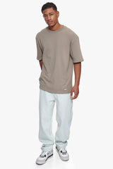 HEAVY OVERSIZE METAL PATCH BASIC T-SHIRT SIMPLY TAUPE