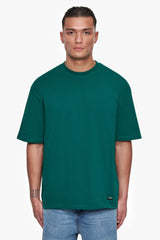 HEAVY OVERSIZE METAL PATCH BASIC T-SHIRT GREEN