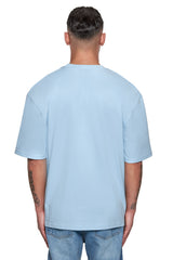 HEAVY OVERSIZE METAL PATCH BASIC T-SHIRT BABY BLUE