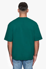HEAVY OVERSIZE METAL PATCH BASIC T-SHIRT GREEN