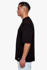 HEAVY OVERSIZE METAL PATCH BASIC T-SHIRT BLACK