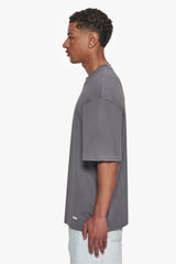 HEAVY OVERSIZE METAL PATCH BASIC T-SHIRT GREY