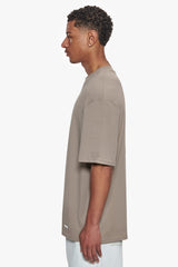HEAVY OVERSIZE METAL PATCH BASIC T-SHIRT SIMPLY TAUPE