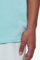 HEAVY OVERSIZE METAL PATCH BASIC T-SHIRT TURQUOISE