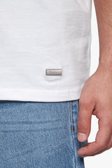 HEAVY OVERSIZE METAL PATCH BASIC T-SHIRT WHITE