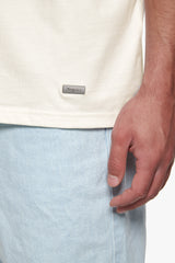 HEAVY OVERSIZE METAL PATCH BASIC T-SHIRT CREAM