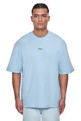 HEAVY OVERSIZE FRONT RUBBER PATCH T-SHIRT BABY BLUE