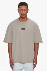 HEAVY OVERSIZE FRONT RUBBER PATCH T-SHIRT STONE
