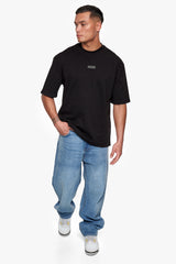 HEAVY OVERSIZE FRONT RUBBER PATCH T-SHIRT BLACK