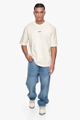 HEAVY OVERSIZE FRONT RUBBER PATCH T-SHIRT CREAM