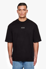 HEAVY OVERSIZE FRONT RUBBER PATCH T-SHIRT BLACK