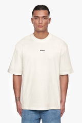 HEAVY OVERSIZE FRONT RUBBER PATCH T-SHIRT CREAM