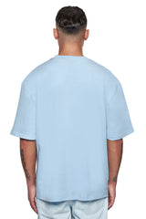 HEAVY OVERSIZE FRONT RUBBER PATCH T-SHIRT BABY BLUE