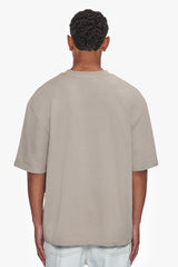 HEAVY OVERSIZE FRONT RUBBER PATCH T-SHIRT STONE