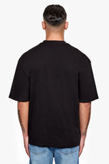HEAVY OVERSIZE FRONT RUBBER PATCH T-SHIRT BLACK