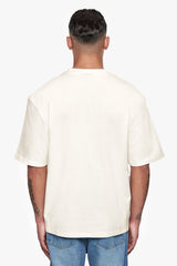 HEAVY OVERSIZE FRONT RUBBER PATCH T-SHIRT CREAM