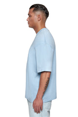 HEAVY OVERSIZE FRONT RUBBER PATCH T-SHIRT BABY BLUE