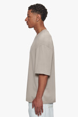 HEAVY OVERSIZE FRONT RUBBER PATCH T-SHIRT STONE