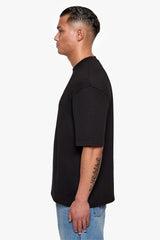 HEAVY OVERSIZE FRONT RUBBER PATCH T-SHIRT BLACK