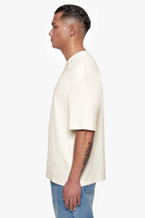 HEAVY OVERSIZE FRONT RUBBER PATCH T-SHIRT CREAM