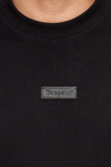 HEAVY OVERSIZE FRONT RUBBER PATCH T-SHIRT BLACK