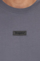 HEAVY OVERSIZE FRONT RUBBER PATCH T-SHIRT STEEL GREY