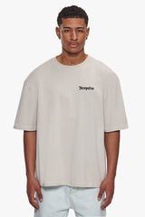 HEAVY OVERSIZE EMBO T-SHIRT LIGHT GREY