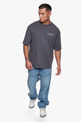 HEAVY OVERSIZE EMBO T-SHIRT DARK GREY
