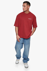 HEAVY OVERSIZE EMBO T-SHIRT RED