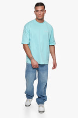 HEAVY OVERSIZE EMBO T-SHIRT TURQUOIS