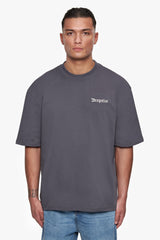 HEAVY OVERSIZE EMBO T-SHIRT DARK GREY