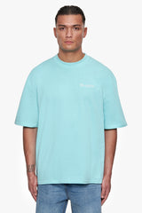 HEAVY OVERSIZE EMBO T-SHIRT TURQUOIS