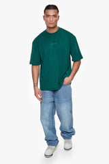 HEAVY OVERSIZE CURVED HD LOGO T-SHIRT GREEN