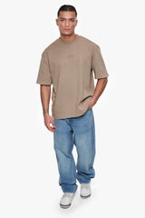 HEAVY OVERSIZE CURVED HD LOGO T-SHIRT WEATHERED TEAK